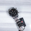 Mini Focus Chronograph Watch – Black Dial Stainless Steel