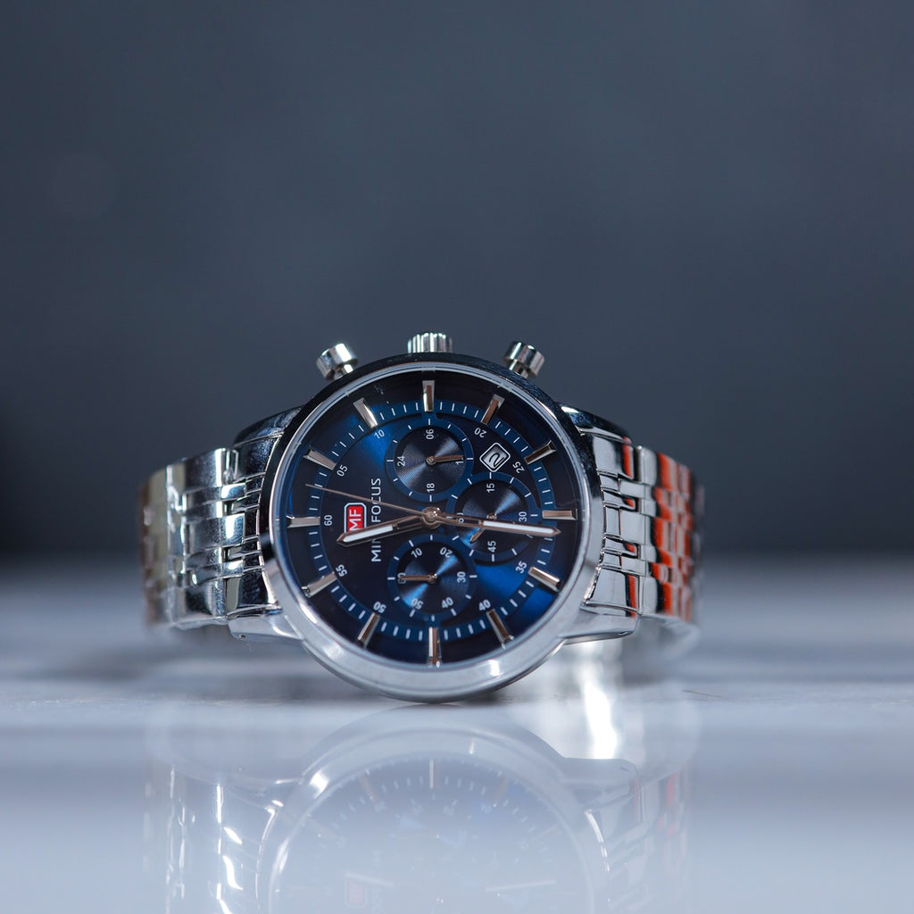Mini Focus Chronograph Watch – Blue Dial Stainless Steel