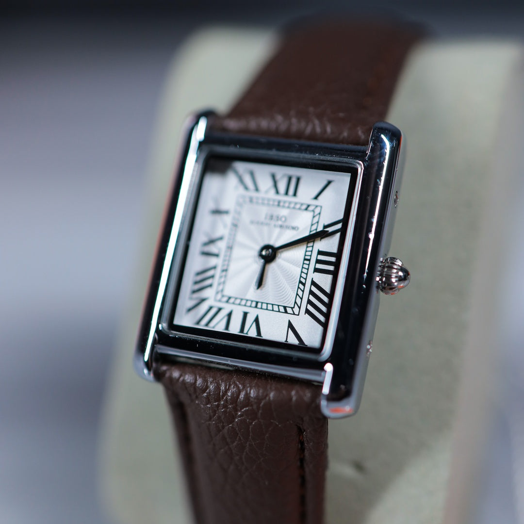 IBSO Boerni Aibisino Tank Watch – Brown Leather Strap
