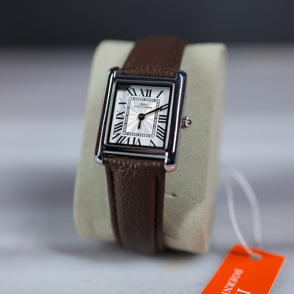 IBSO Boerni Aibisino Tank Watch – Brown Leather Strap
